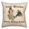 Lil Witch Broom Riding School Spun Poly Throw Pillow